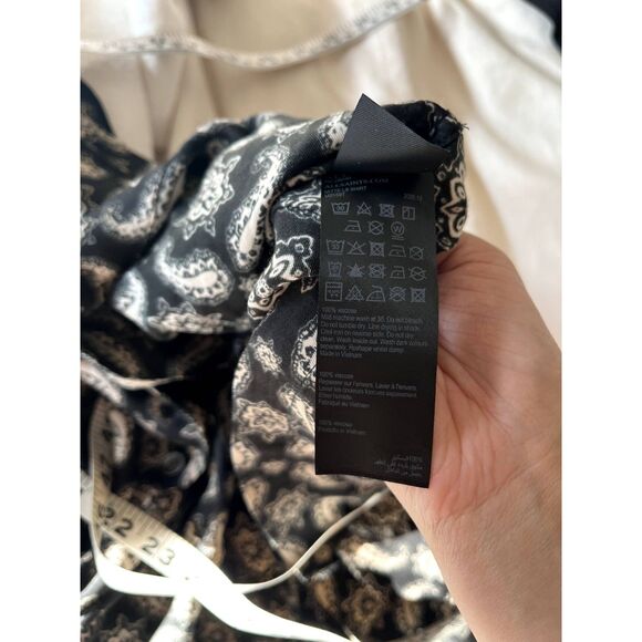 Mens AllSaints Mitte Long Sleeve Paisley Shirt Relaxed Fit Size Large - Picture 7 of 12